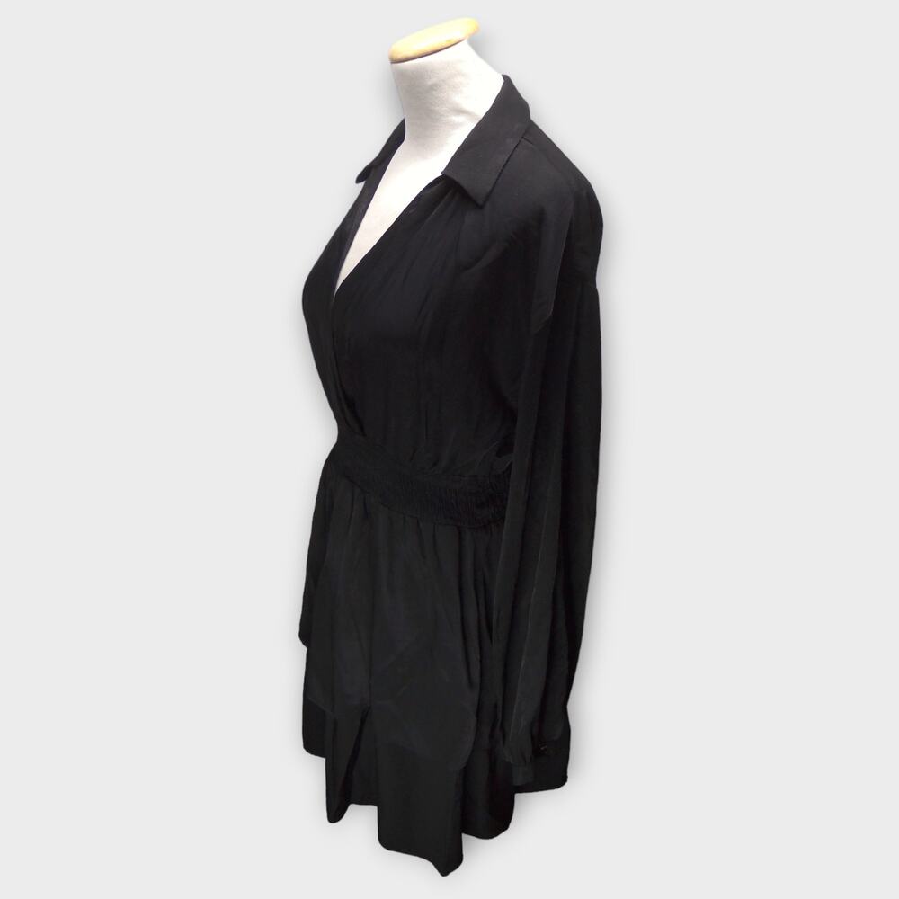 Womens ZARA Black Long Sleeve Midi Dress Size Medium - Picture 2 of 7